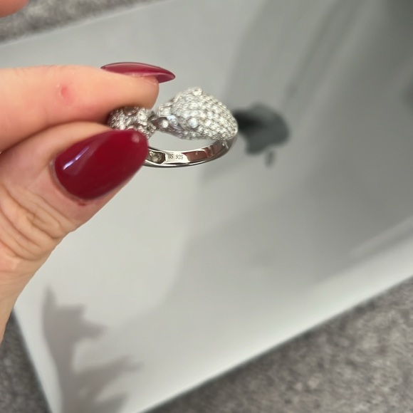 925 Sterling silver ring with cubic zirconia stones - Picture 3 of 4